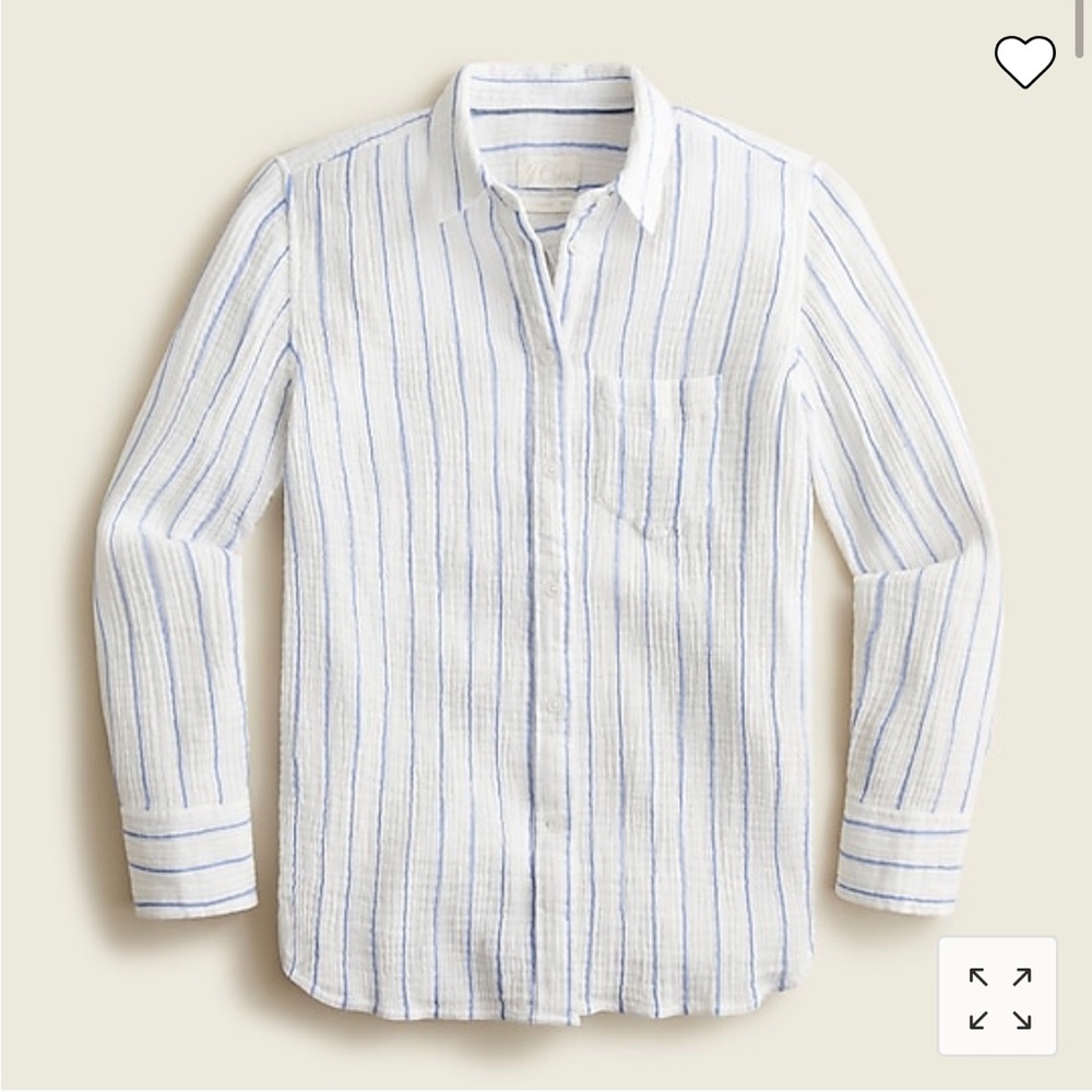 Classic-fit soft gauze shirt in vertical stripe